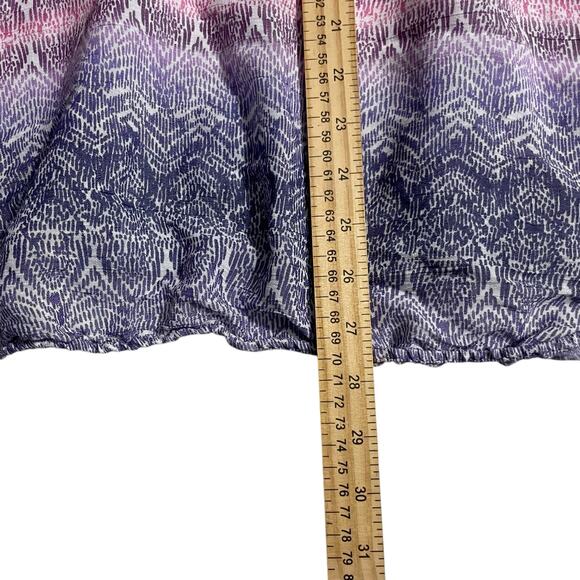 Catherines Womens Blouse Plus Size 30/32W Purple Santa Fe Peasant Top Pullover - Picture 8 of 10